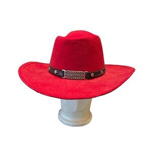 Vintage Little Joe Wool Cowboy Hat Red Made in USA WPL 5923 Size Medium